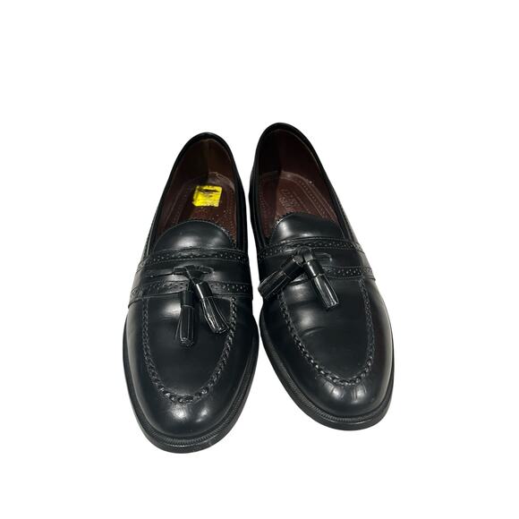 Vintage Black Leather Tassel Loafers Men’s 7.5D Moc Toe Dress Shoes main image 8